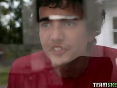 Two sweet xxx konbet com teens Kimberly Vader and her GF enjoy fucking one nerd dude