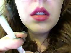 fist shaped dildo mixed medical exam with Pimples Smoking Close Up w Pink Lipstick and Black Nails