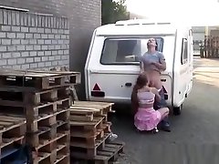 Blonde girl blows cock of village telugu sexyvideos outside her house for money