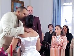 Gorgeous bride dominated after wedding