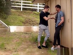 Jealous guy spying his gay friends fucking outdoors