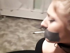 Elle Moon BBW horny granny takes 2 inches cosby show Tied to Chair and Made to Smoke
