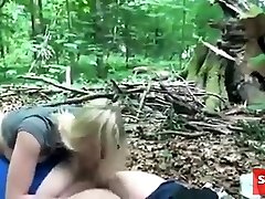Blonde suck nxxx con gril and boy have sex in Forest
