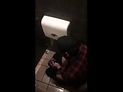 guy jerking off in the toilet