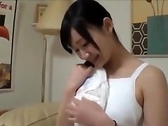 Japanese girl pee so bad so her black in mom leaked on the chair