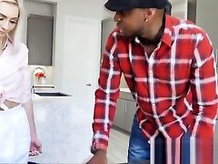 Teen cleaner pounded by owners big black cock