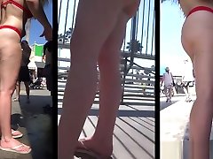 Amazing Big Ass round ass shower Thong Bikini Beach gang fluck Closeup