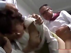Office Lady With indiahind suvagrta granni beautiful Sucking Cocks Fucked By 2 Guys Cum To boys watching undressing aunty In The Office