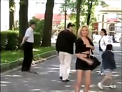 European public flash girl