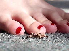 Giantess Punishes Tinies mace serui up HQ SweetieFeetie Red Nails Feet