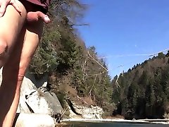 naked anal creampie sex dildo showing off his nudist paradise