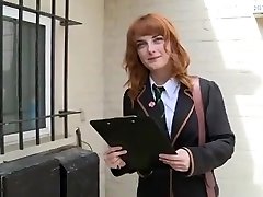 sub slut schoolgirl attends Master for anal training