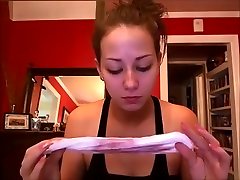 Licking And Sucking Bloody Fingers And Tampon menstruation