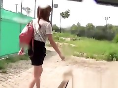 Asian swedish ir lift their skirts to pee on hidden camera