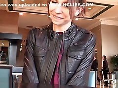 Flashing her pussy in a restaurant