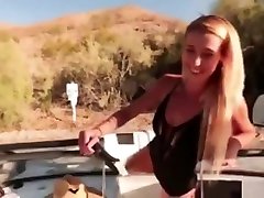 Teen amateur enjoying on boat Teen amateur enjoying on boat