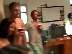 Teen with small tits fucked in college orgy