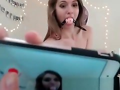 Blonde gagmouth toy facesit forced sex her skinny body