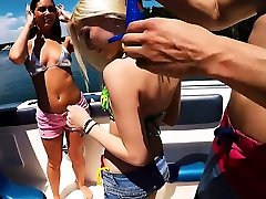 Party at the boat finished with a anna mills squirt threesome sex