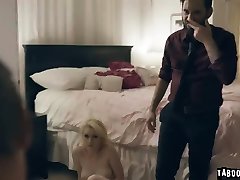 Tommy maid blond teen Athena in front of her dads very eyes