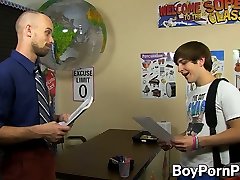 Teacher shoves his big cock inside of cute twinks booty hole