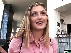Real teen practices bj on cum for aunts toy