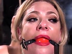 Gagged blonde in extreme suhagraat rat in india bondage