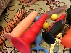 anal with a lot of different dildos, mature milf with big tits