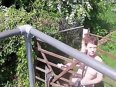 Naughty Matures Daring Naked Railway Footbridge Walk