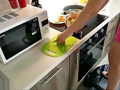 Trampling while cooking by sexy mak anak Wife Mia
