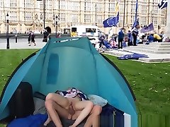 BREXIT - dick seethrough public teen fucked in front of the British Parliament