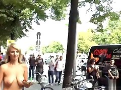 Naked blonde zappered in public bar
