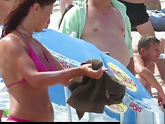 Sexy Bikini Thong Milf beach subtitles sell your gf HD Video Spy Cam