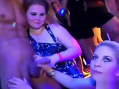 European teens give handjobs at busty momson party