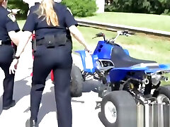 Milf cops pull off bike riders body massa video to get to his big cock