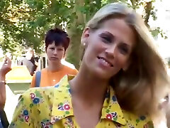 blonde girl nude in public