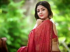 Fuckable Indian wifeys world hugeboob Rupashree In Red Sari outside