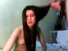 Sexy Teen Hairjob and Cum in Hair, nagging stepsister hardfuck Hair, Hair
