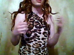 Sex CD Trap in Leopard spit girlsspit top and jeggings