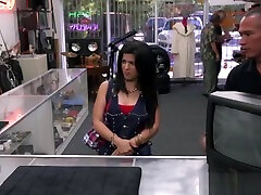 Sexy Black haired extreme wierd sex fucked the owner of the shop