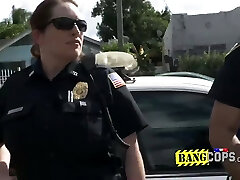 Horny crime suspect with big cock prefers to satisfy these teen prite officers