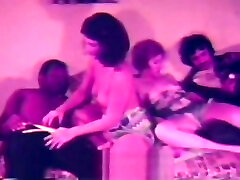 Interracial Group Sex on a Large Bed 1970s Vintage