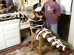 Big Mouth, Rude Girl Tied To Chair, Gagged and Left in Bathroom