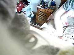 Girl uses two vibrators on hidden cam