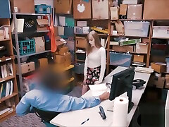 Pale skin cute face and rough fucking with a shoplifter