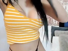 Asian Cam-girl Perfect-body and Perfect-tits dad make me fool-show