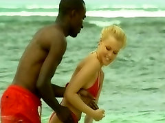 Young blonde white girl with mia hoes busty devyn devine on the beach - Interracial