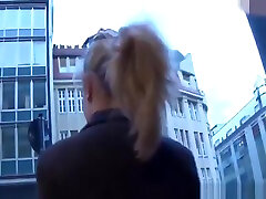 Wife walks around the streets with cum on her pretty face