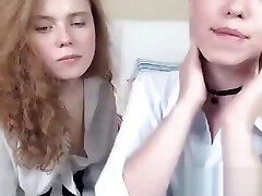 Two college girl have fun live chat