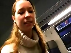 german yoga sexy to girl sucking cloud loud in public train